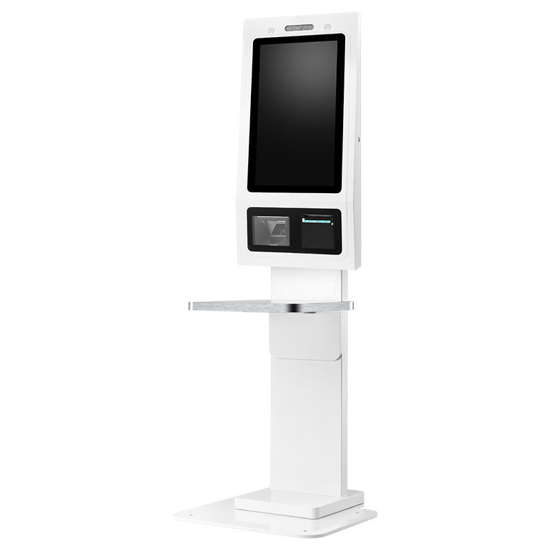 Self-service touch screen ordering fast food payment kiosk with thermal printer and QR code scanner 